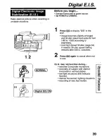 Предварительный просмотр 39 страницы Panasonic Palmcorder Palmsight PV-L559 Operating Manual