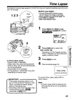 Предварительный просмотр 41 страницы Panasonic Palmcorder Palmsight PV-L559 Operating Manual