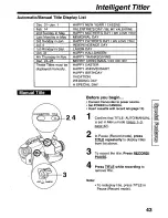 Предварительный просмотр 43 страницы Panasonic Palmcorder Palmsight PV-L559 Operating Manual