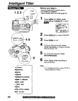 Предварительный просмотр 44 страницы Panasonic Palmcorder Palmsight PV-L559 Operating Manual