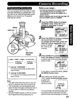 Preview for 27 page of Panasonic Palmcorder PalmSight PV-L578 User Manual