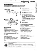 Предварительный просмотр 11 страницы Panasonic Palmcorder PalmSight PV-L580 User Manual