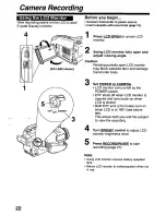 Предварительный просмотр 22 страницы Panasonic Palmcorder PalmSight PV-L580 User Manual