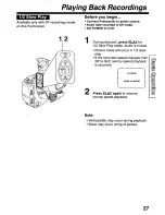 Предварительный просмотр 27 страницы Panasonic Palmcorder PalmSight PV-L580 User Manual