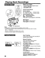 Предварительный просмотр 28 страницы Panasonic Palmcorder PalmSight PV-L580 User Manual