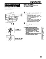 Предварительный просмотр 39 страницы Panasonic Palmcorder PalmSight PV-L580 User Manual