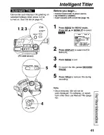 Предварительный просмотр 41 страницы Panasonic Palmcorder PalmSight PV-L580 User Manual