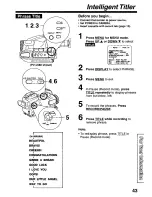 Предварительный просмотр 43 страницы Panasonic Palmcorder PalmSight PV-L580 User Manual