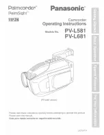 Panasonic Palmcorder PalmSight PV-L581 User Manual preview