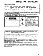 Preview for 3 page of Panasonic Palmcorder PalmSight PV-L581 User Manual