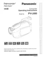 Panasonic Palmcorder Palmsight PV-L600 Operating Manual предпросмотр