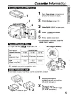 Предварительный просмотр 13 страницы Panasonic Palmcorder Palmsight PV-L659 Operating Manual