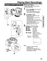 Предварительный просмотр 27 страницы Panasonic Palmcorder Palmsight PV-L659 Operating Manual