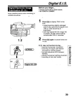 Предварительный просмотр 39 страницы Panasonic Palmcorder Palmsight PV-L659 Operating Manual