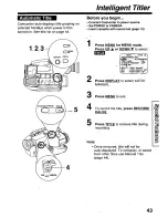 Предварительный просмотр 43 страницы Panasonic Palmcorder Palmsight PV-L659 Operating Manual