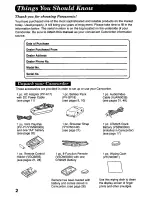 Предварительный просмотр 2 страницы Panasonic Palmcorder Palmsight PV-L758 Operating Manual