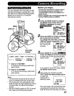 Предварительный просмотр 27 страницы Panasonic Palmcorder Palmsight PV-L758 Operating Manual