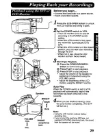 Предварительный просмотр 29 страницы Panasonic Palmcorder Palmsight PV-L758 Operating Manual