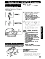 Предварительный просмотр 39 страницы Panasonic Palmcorder Palmsight PV-L758 Operating Manual