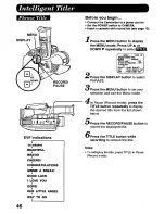 Предварительный просмотр 46 страницы Panasonic Palmcorder Palmsight PV-L758 Operating Manual