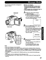 Предварительный просмотр 47 страницы Panasonic Palmcorder Palmsight PV-L758 Operating Manual