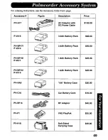 Предварительный просмотр 49 страницы Panasonic Palmcorder Palmsight PV-L758 Operating Manual