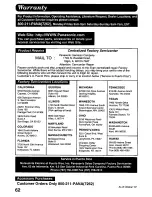 Предварительный просмотр 62 страницы Panasonic Palmcorder Palmsight PV-L758 Operating Manual