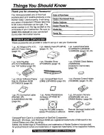 Предварительный просмотр 2 страницы Panasonic Palmcorder Palmsight PV-L759 Operating Manual