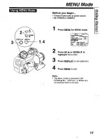 Предварительный просмотр 17 страницы Panasonic Palmcorder Palmsight PV-L759 Operating Manual