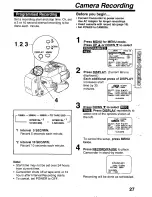 Предварительный просмотр 27 страницы Panasonic Palmcorder Palmsight PV-L759 Operating Manual