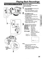 Предварительный просмотр 29 страницы Panasonic Palmcorder Palmsight PV-L759 Operating Manual