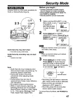 Предварительный просмотр 47 страницы Panasonic Palmcorder Palmsight PV-L759 Operating Manual