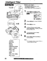 Предварительный просмотр 52 страницы Panasonic Palmcorder Palmsight PV-L759 Operating Manual