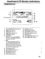 Предварительный просмотр 73 страницы Panasonic Palmcorder Palmsight PV-L759 Operating Manual