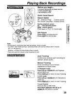 Предварительный просмотр 29 страницы Panasonic Palmcorder PalmSight PV-L779 User Manual