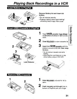 Предварительный просмотр 31 страницы Panasonic Palmcorder PalmSight PV-L779 User Manual