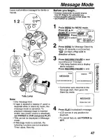 Предварительный просмотр 47 страницы Panasonic Palmcorder PalmSight PV-L779 User Manual