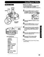 Предварительный просмотр 49 страницы Panasonic Palmcorder Palmsight PV-L858 Operating Manual