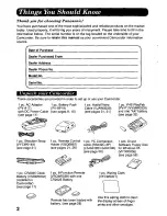 Предварительный просмотр 2 страницы Panasonic Palmcorder Palmsight PV-L958 Operating Manual