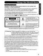 Предварительный просмотр 3 страницы Panasonic Palmcorder Palmsight PV-L958 Operating Manual