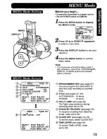 Предварительный просмотр 13 страницы Panasonic Palmcorder Palmsight PV-L958 Operating Manual