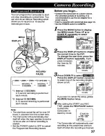 Предварительный просмотр 27 страницы Panasonic Palmcorder Palmsight PV-L958 Operating Manual