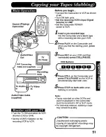 Предварительный просмотр 51 страницы Panasonic Palmcorder Palmsight PV-L958 Operating Manual