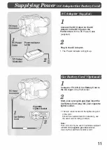 Preview for 11 page of Panasonic Palmcorder PV-23-K Operating Instructions Manual