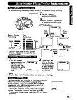 Предварительный просмотр 15 страницы Panasonic Palmcorder PV-A207 User Manual