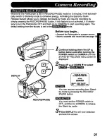 Предварительный просмотр 21 страницы Panasonic Palmcorder PV-A207 User Manual