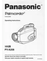 Panasonic Palmcorder PV-A208 Operating Instructions Manual preview