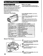 Предварительный просмотр 30 страницы Panasonic Palmcorder PV-A296 User Manual