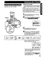 Preview for 13 page of Panasonic Palmcorder PV-A307 User Manual