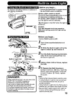 Preview for 19 page of Panasonic Palmcorder PV-A307 User Manual